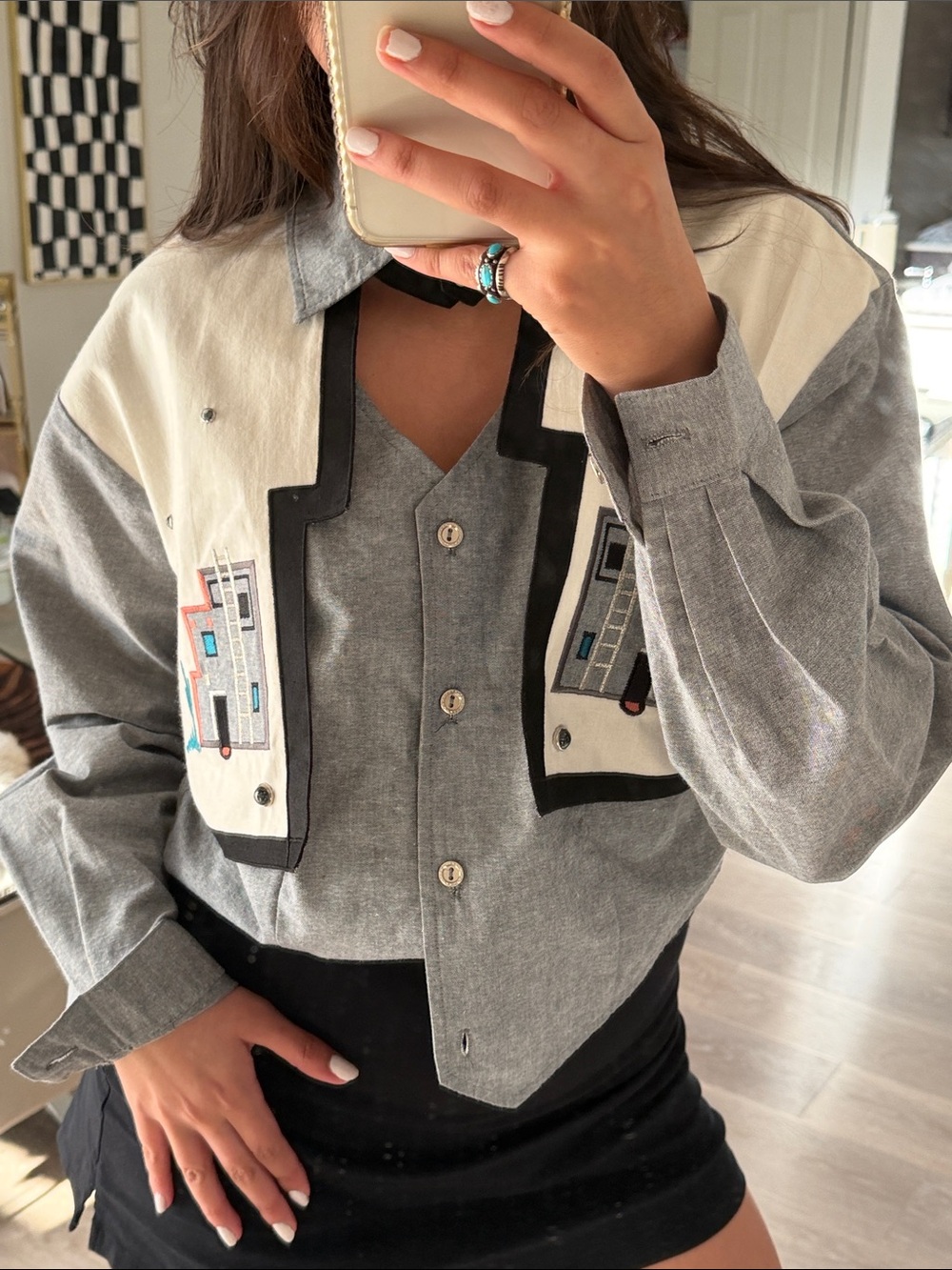 VTG western lapel top ✨